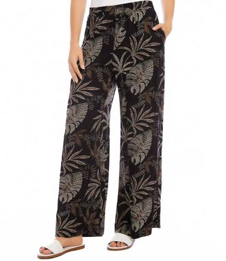 Karen Kane Winry Wide Leg Pants In Black, White, Brown Multi