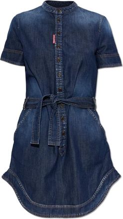 Dsquared2 Denim Jurk Met Riem - Dames - Jurken - Blauw - Maat: S Denim