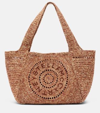 Stella McCartney Logo raffia tote bag