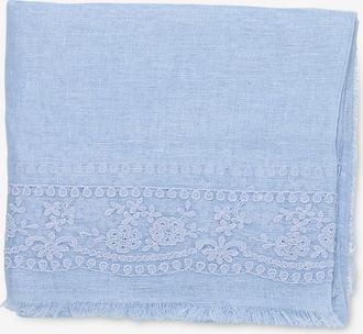 Gaynor Bestickte ausgefranste Stola aus Leinen Moon