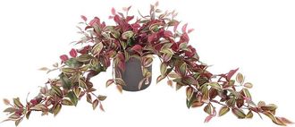 Creative Displays Inc. Handmade Faux Tradescantia Ivy In Round Fiberstone Pot