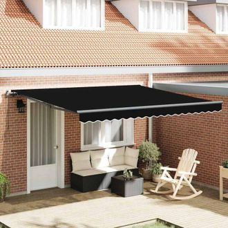 vidaXL Toldo Retr&aacute;ctil Manual Negro 400 X 300 Cm Tela Vidaxl