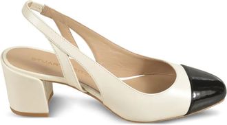 Stuart Weitzman Slingback pumps met blokhak - Beige
