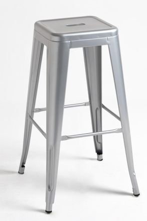 Regalos Miguel Pack 4 Taburetes color gris metalizado en acero reforzado