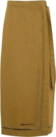 Tela Mina Midi Rok - Dames - Midirokken - Bruin - L - Rokken