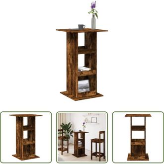 vidaXL Tavolo bar con scomparti - Tavolo Bar Portaoggetti Rovere Fumo 60x60x102 cm Multistrato