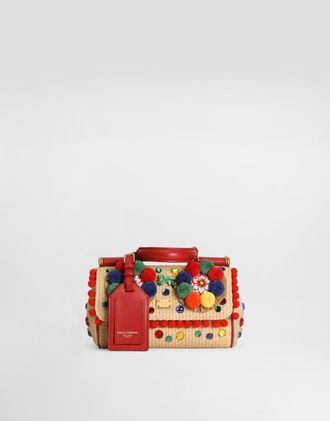 Dolce & Gabbana Mini My Sicily Handbag In Raffia - Woman Handbags Multicolor Onesize