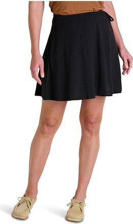 Toad&Co Freesia Wrap Skirt Womens Skirt Black : LG, Cotton/Elastane/Lyocell