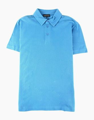 Emporio Armani Mens Emporio Armani Stripe Back Logo S/s Polo Turquoise - Blue/Green - Size: 38