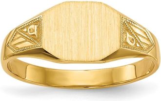 Diamond2Deal 14k Yellow Gold Closed Back Signet Ring