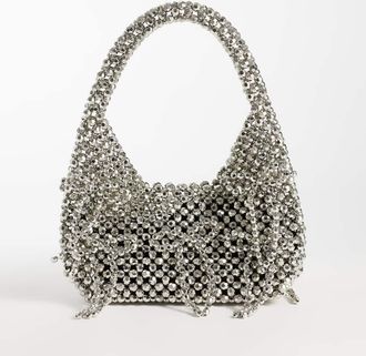 Sister Jane Dream Sister Jane Panache borsa con finitura metallica, perline e fiocco argento