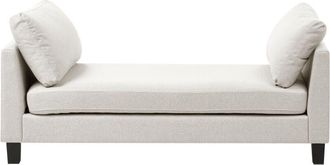 Beliani Chaise Longue De Tela Estilo Escandinavo Moderno Patas De Acero Beige Claro Archiane