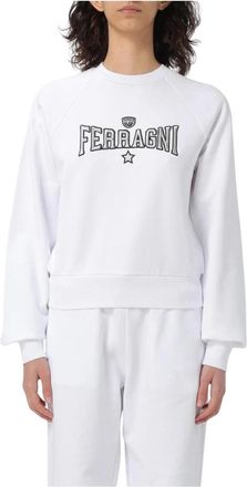 Chiara Ferragni Relaxed Fit Logo Sweatshirt - Dames - Sweatshirts - Wit - 2XS - Katoen - Hoodies & sweatvesten
