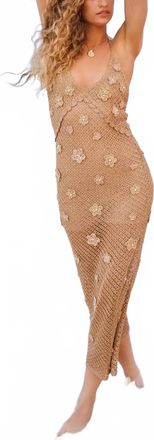 LoveShackFancy Vreya Halter Midi Dress In Sunburst