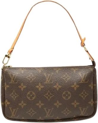 Louis Vuitton Pre-owned Pochette Accessoires - Dames - Vintage Mini Tas - Bruin - ONE Size - Leer - Vintage