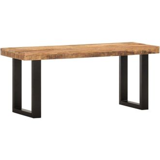 vidaXL Panca 110 cm in Legno Massello di Mango e Acciaio - Vidaxl