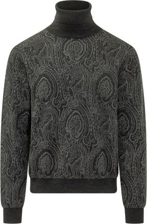 Etro Black Paisley Turtle Neck Sweater