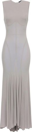 Elisabetta Franchi jersey flared midi dress - women - Viscose - 42 - Neutrals