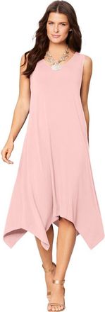 Roaman's Plus Size Stretch Knit Mid Length Sleeveless Swing Dress in Soft Blush at Nordstrom, Size 44