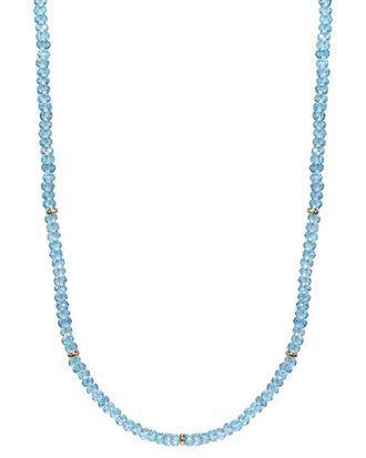 Jewelmak 14K 65.00 Ct. Tw. Swizz Blue Topaz Necklace