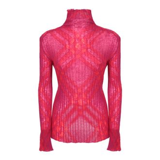 Burberry Rode Gebreide Kleding Aw 23 Stijlvolle Silhouet - Dames - Coltruien - Rood - S - Wol - Truien & Vesten