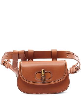 Gucci 2020s mini Bamboo 1947 belt bag - women - Calf Leather - One Size - Brown