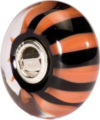 Trollbeads Womens Glass Bead Charm In Coral Stripe