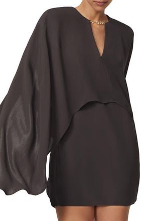 Reiss Cassidy Long Sleeve Cape Minidress in Grape at Nordstrom, Size 10 Us