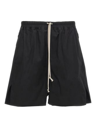 Rick Owens drawstring split cotton shorts - Black