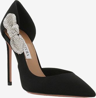 Aquazzura Stoff-Pumps mit Kristallen Very Bow Tie 105