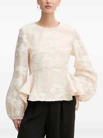 Stine Goya floral blouse - women - Acrylic/Polyester/Polyamide/Recycled Polyester/Elastane - S - Neutrals