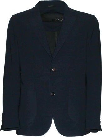 Roberto Ricci Design Jacket met knopen aan de voorkant - Heren - Blazers - Blauw - L - Polyester - Jassen