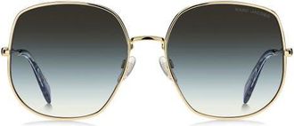Marc Jacobs 59mm Gradient Square Sunglasses in Gold Blue/Grey Green at Nordstrom