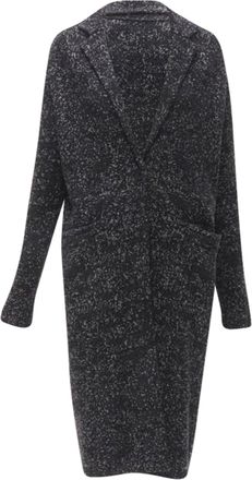 Theory speckle wool blend knitted robe coat