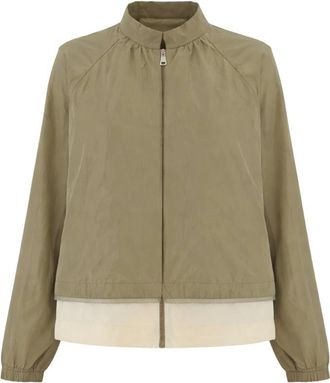 Fabiana Filippi Light Jackets, female, Green, Size: XS Lightweight Jacket With Contrasting Panels