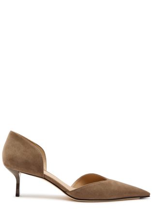 Victoria Beckham Victoria Angle Dorsay 55 Suede Pumps - Brown