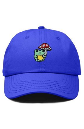 Dalix Mushroom Frog Embroidered Hat in Royal Blue at Nordstrom