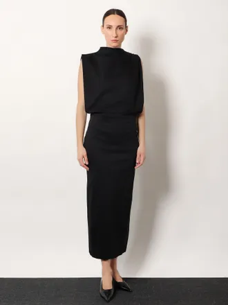 SOEUR Womens Gemma Organic Cotton Long Dress Black