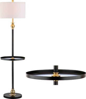 Jonathan Y Designs Evans 61 Metal LED End Table Floor Lamp, Black/Brass in Black/gold at Nordstrom