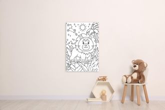 Queence Bild »Löwe im Dschungel« Blätter Blätterbilder Figuren Löwe Löwen Mädchen Märchenbilder klassische Fantasie 1 Stk. tlg. DIY Wandbild aus Dibond