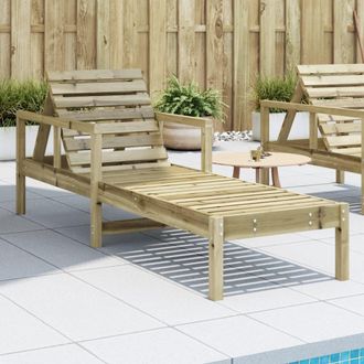 vidaXL Vidaxl - Tumbona De Madera De Pino Impregnada 199,5x62x55 Cm