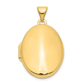 Diamond2Deal 14k Yellow Gold Polished Oval Locket Pendant