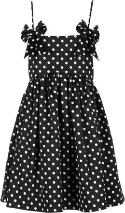 Ganni Vestido Corto de Sat&eacute;n con Lunares - Dresses - Mujer - Negro - 2XS