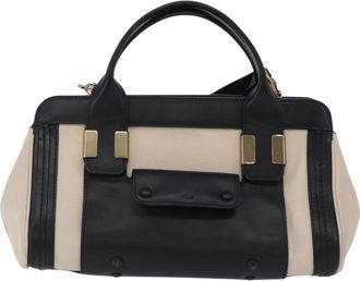 Chlo&eacute; Alice Satchel Leather Black Leather Handbag (Pre-Owned)