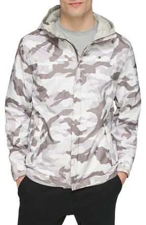 Tommy Hilfiger Hooded Rain Slicker Jacket in White Camo at Nordstrom Rack, Size Xxx-Large