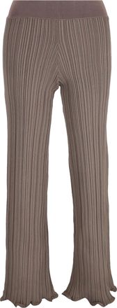 Acne Studios Acne Studios geribbelde gebreide broek met rechte pijpen in bruine viscose