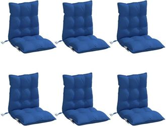 vidaXL Cojines Para Silla Respaldo Bajo 6 Uds Tela Oxford Azul Real Vidaxl