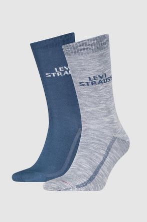 Levi's Regular Cut Plating Yarn Socks 2 pack - Hombre - 39 - Multicolor / Blue/White