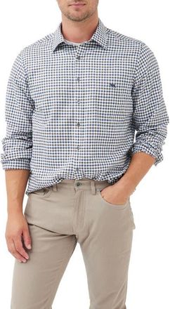 Rodd & Gunn Gebbies Valley Gingham Button-Up Cotton & Linen Shirt in Walnut at Nordstrom, Size Small