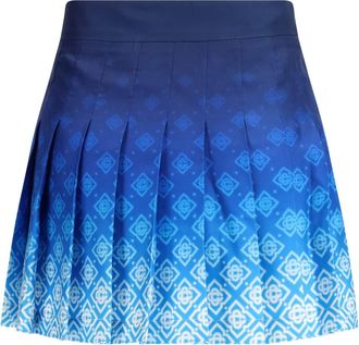 Casablanca Womens Pleated Mini Skirt Orchid Monogram Silk